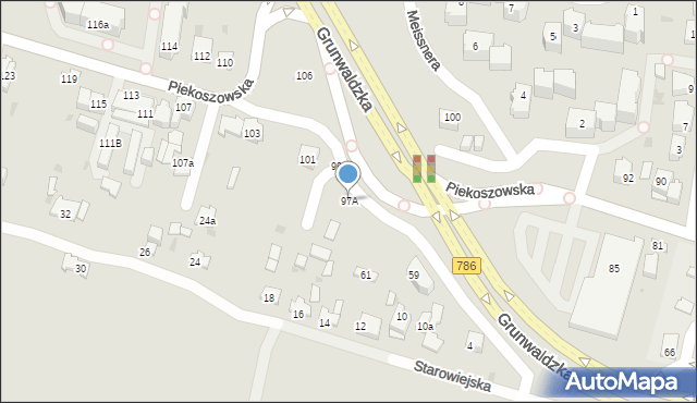 Kielce, Piekoszowska, 97A, mapa Kielc