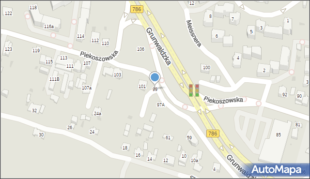 Kielce, Piekoszowska, 99, mapa Kielc