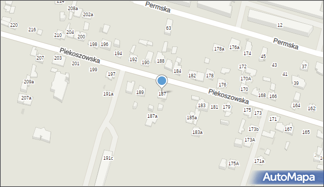 Kielce, Piekoszowska, 187, mapa Kielc