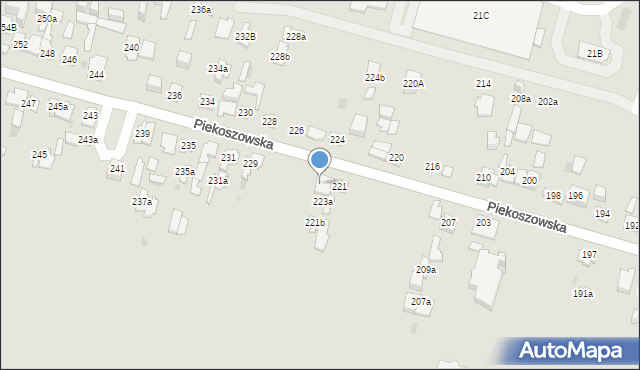 Kielce, Piekoszowska, 223, mapa Kielc