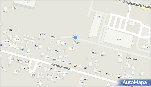 Kielce, Piekoszowska, 228a, mapa Kielc