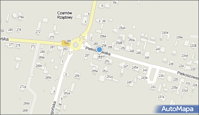 Kielce, Piekoszowska, 253, mapa Kielc