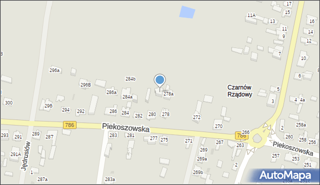 Kielce, Piekoszowska, 280a, mapa Kielc