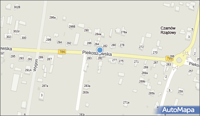 Kielce, Piekoszowska, 281, mapa Kielc