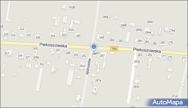 Kielce, Piekoszowska, 289, mapa Kielc