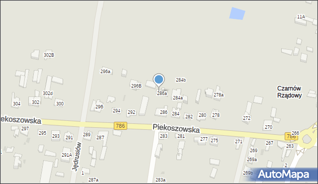 Kielce, Piekoszowska, 290, mapa Kielc