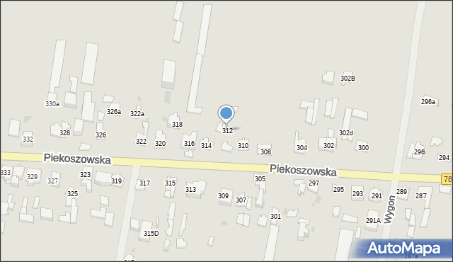 Kielce, Piekoszowska, 312, mapa Kielc