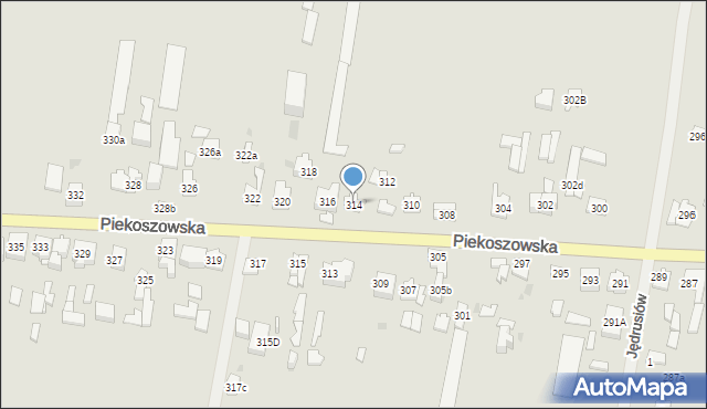 Kielce, Piekoszowska, 314, mapa Kielc