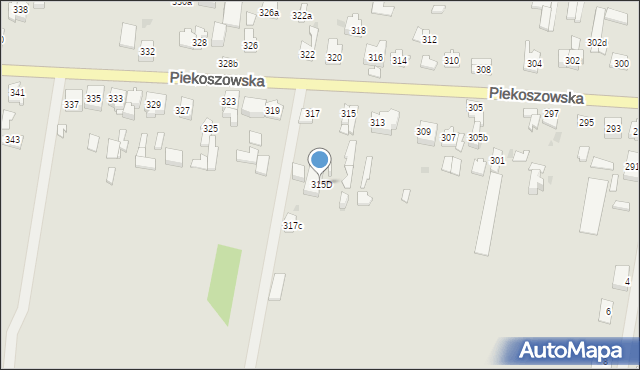 Kielce, Piekoszowska, 315D, mapa Kielc