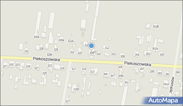 Kielce, Piekoszowska, 316, mapa Kielc