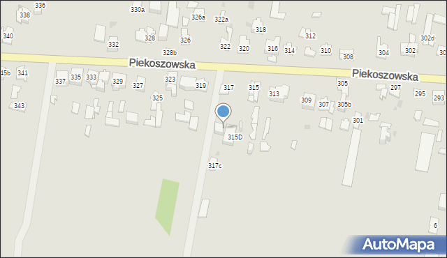 Kielce, Piekoszowska, 317b, mapa Kielc