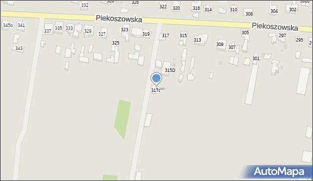Kielce, Piekoszowska, 317c, mapa Kielc