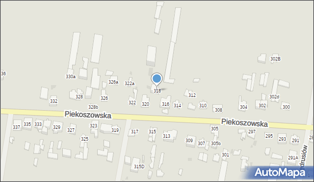 Kielce, Piekoszowska, 318, mapa Kielc