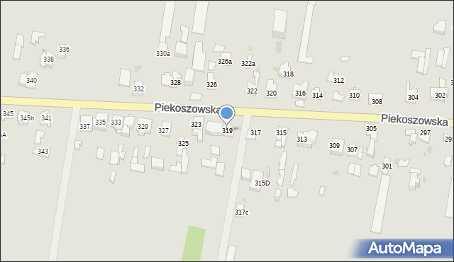 Kielce, Piekoszowska, 319, mapa Kielc