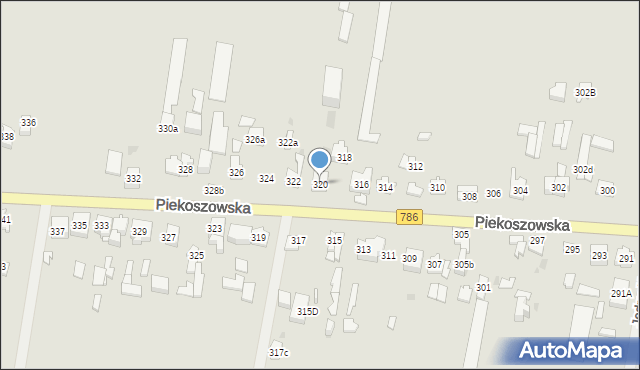 Kielce, Piekoszowska, 320, mapa Kielc