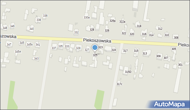 Kielce, Piekoszowska, 325, mapa Kielc