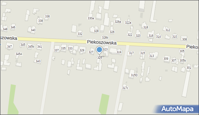 Kielce, Piekoszowska, 325, mapa Kielc