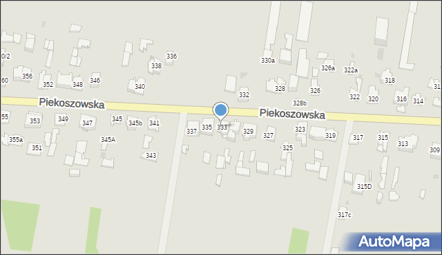 Kielce, Piekoszowska, 333, mapa Kielc