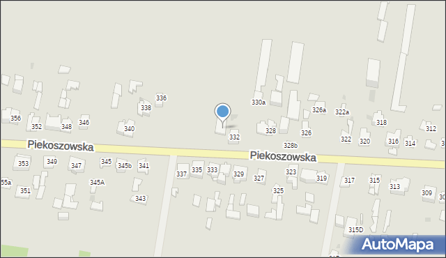 Kielce, Piekoszowska, 334, mapa Kielc