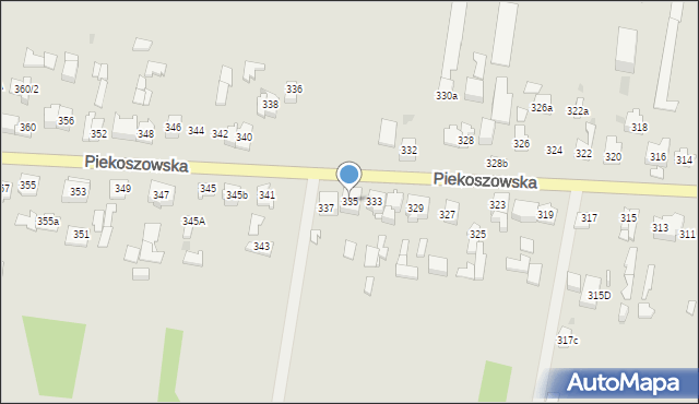Kielce, Piekoszowska, 335, mapa Kielc