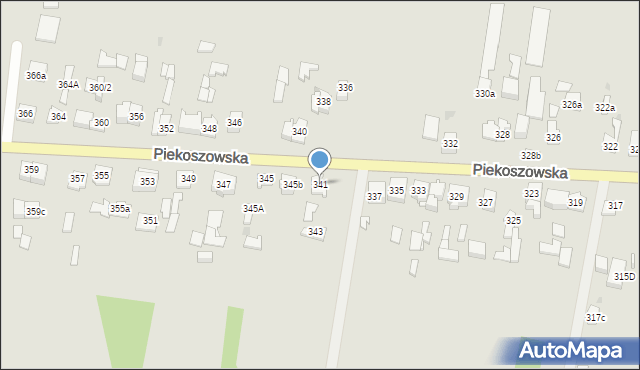 Kielce, Piekoszowska, 341, mapa Kielc