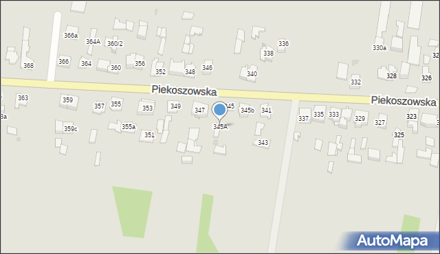 Kielce, Piekoszowska, 345A, mapa Kielc