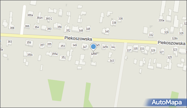 Kielce, Piekoszowska, 345A, mapa Kielc