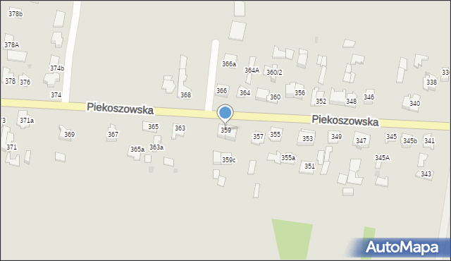 Kielce, Piekoszowska, 359, mapa Kielc