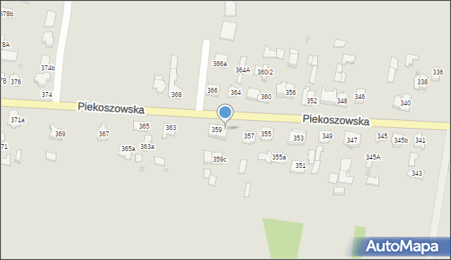 Kielce, Piekoszowska, 359a, mapa Kielc