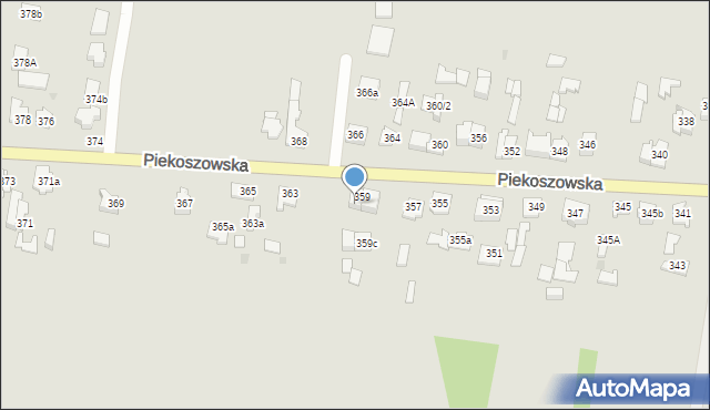 Kielce, Piekoszowska, 359b, mapa Kielc