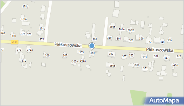 Kielce, Piekoszowska, 363, mapa Kielc