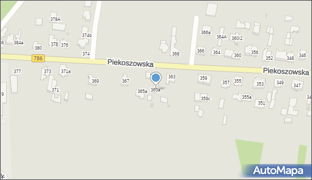 Kielce, Piekoszowska, 363a, mapa Kielc