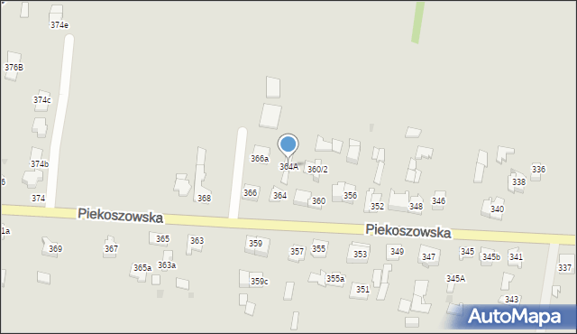 Kielce, Piekoszowska, 364A, mapa Kielc