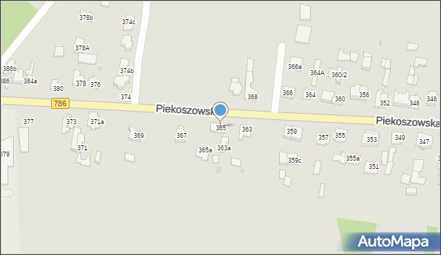 Kielce, Piekoszowska, 365, mapa Kielc