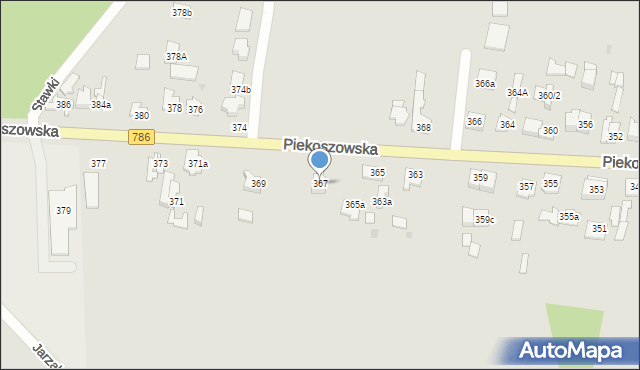 Kielce, Piekoszowska, 367, mapa Kielc