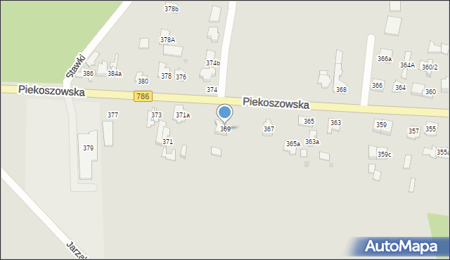 Kielce, Piekoszowska, 369, mapa Kielc