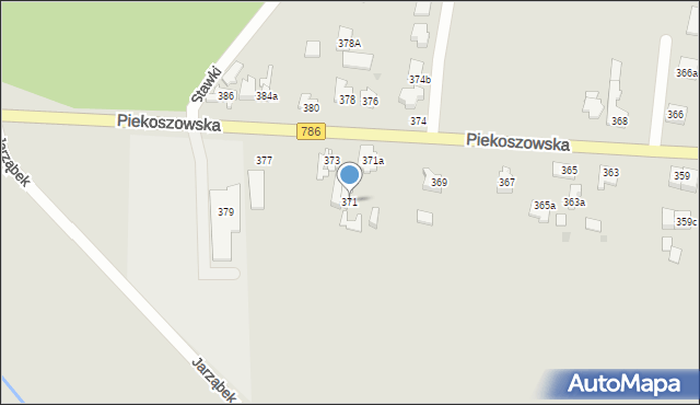 Kielce, Piekoszowska, 371, mapa Kielc