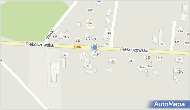 Kielce, Piekoszowska, 371a, mapa Kielc