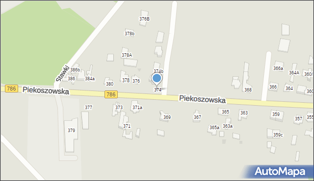 Kielce, Piekoszowska, 374, mapa Kielc