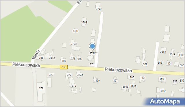 Kielce, Piekoszowska, 374b, mapa Kielc
