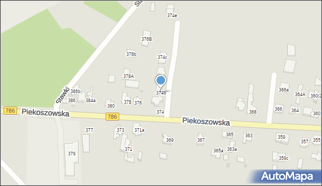 Kielce, Piekoszowska, 374b, mapa Kielc