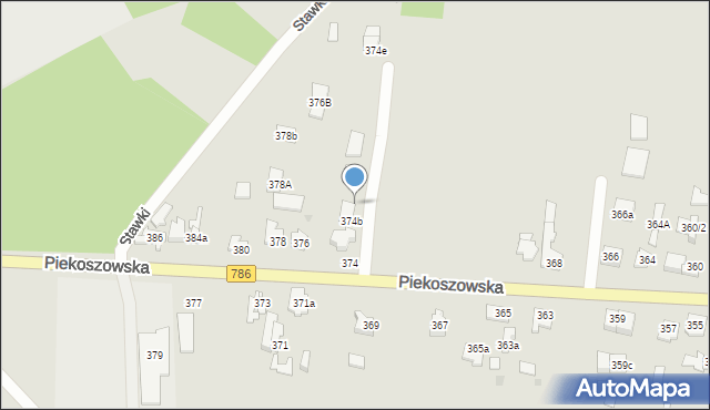 Kielce, Piekoszowska, 374c, mapa Kielc