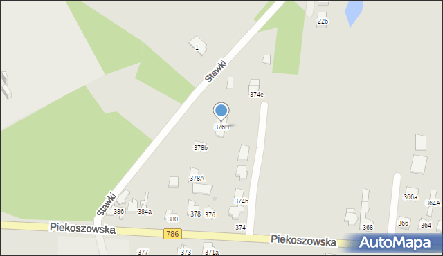 Kielce, Piekoszowska, 376B, mapa Kielc