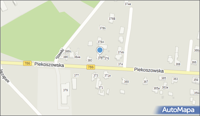 Kielce, Piekoszowska, 378, mapa Kielc