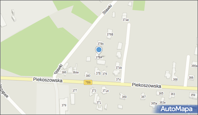 Kielce, Piekoszowska, 378A, mapa Kielc