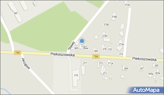 Kielce, Piekoszowska, 384b, mapa Kielc