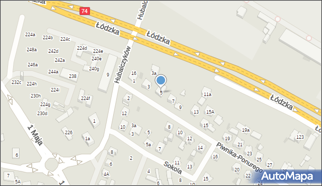 Kielce, Piwnika-Ponurego Jana, mjr., 5, mapa Kielc