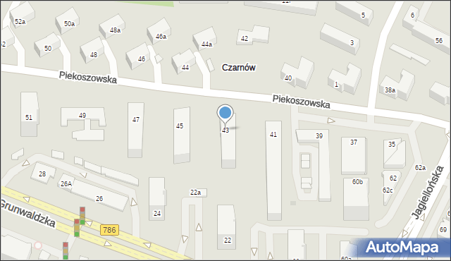 Kielce, Piekoszowska, 43, mapa Kielc