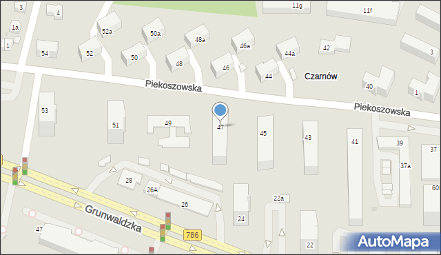 Kielce, Piekoszowska, 47, mapa Kielc