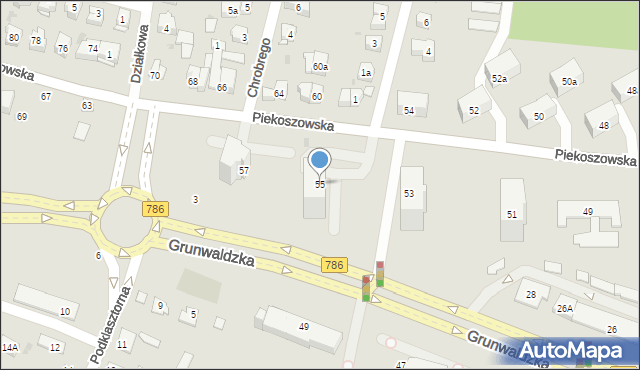Kielce, Piekoszowska, 55, mapa Kielc
